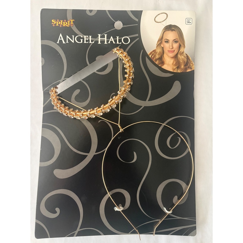 Spirit Halloween Angel Halo Gold Rhinestone Headband Costume Accessory 14+